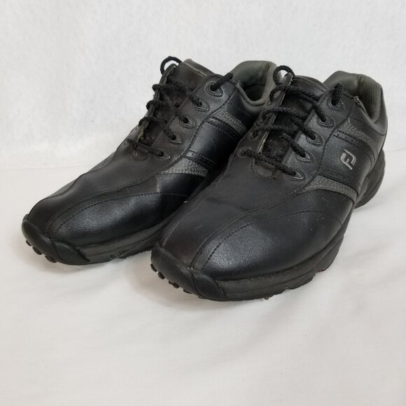 FOOTJOY Flexzone Lace Up Removeable Soft Cleat Golf Shoes Black Size 8M ~ 4382 - Picture 1 of 9